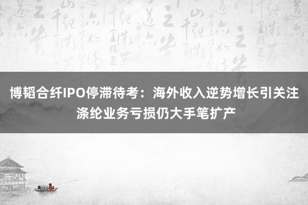 博韬合纤IPO停滞待考：海外收入逆势增长引关注 涤纶业务亏损仍大手笔扩产