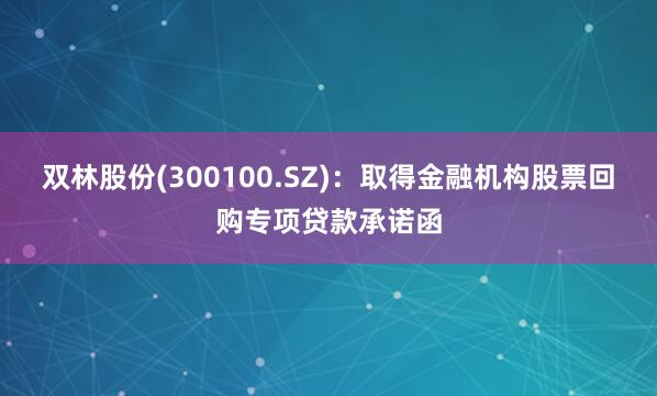 双林股份(300100.SZ)：取得金融机构股票回购专项贷款承诺函