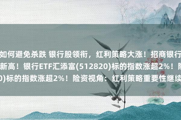如何避免杀跌 银行股领衔，红利策略大涨！招商银行涨近3%，工行等齐创新高！银行ETF汇添富(512820)标的指数涨超2%！险资视角：红利策略重要性继续凸显